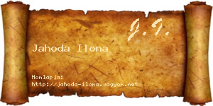 Jahoda Ilona névjegykártya